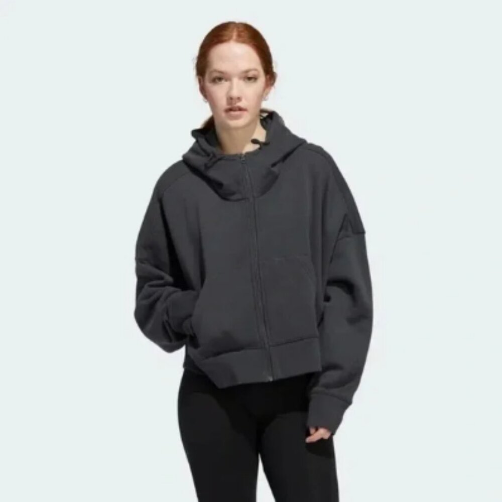Adidas W Lounge FZ Grey Hoodie Size Small NWT